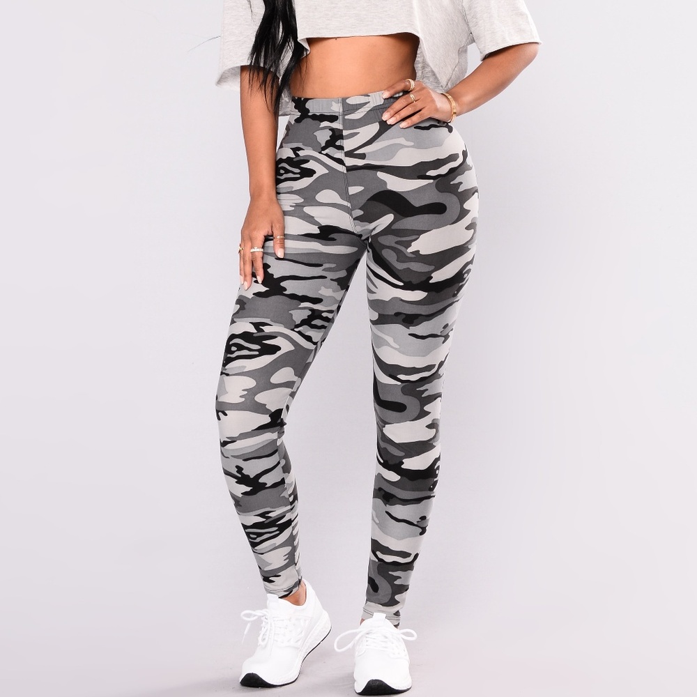 Fashion Nova Gray camo Leggings